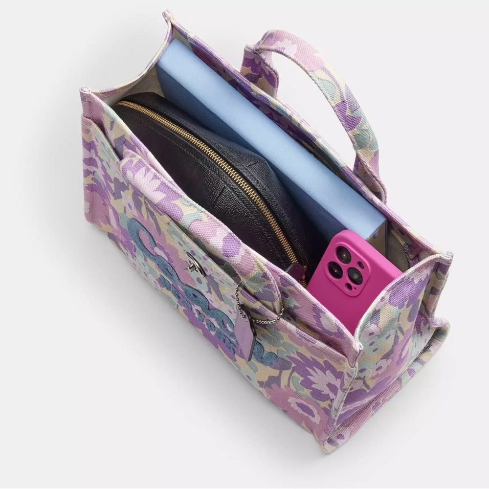 💜NEW! Coach Cargo Tote Bag-Floral Print - Picture 6 of 11
